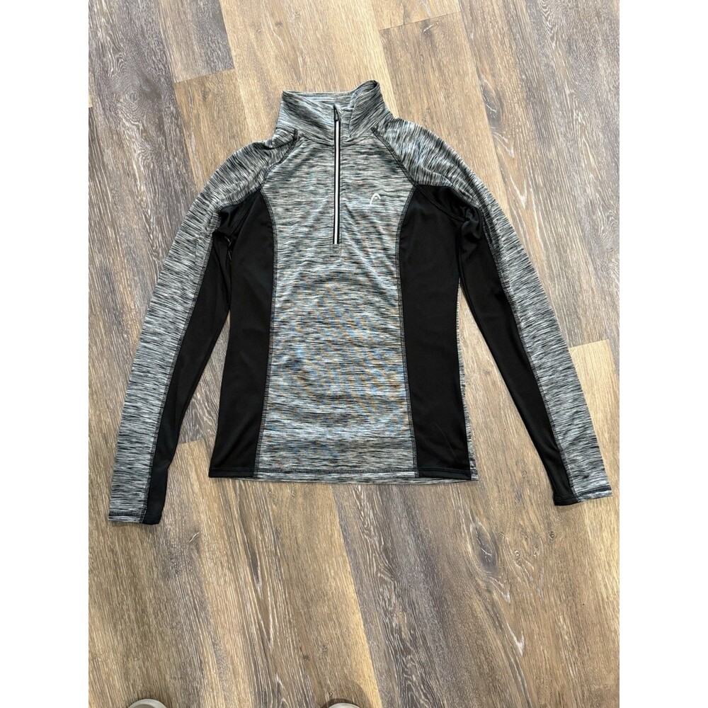 Head XS Womens IceCap 1/2 Zip Pullover Black Heather Long Sleeve
